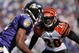 BALTIMORE - OCTOBER 11:  David Jones #20 of the Cincinnati Bengals defends against the Baltimore Ravens at M&T Bank Stadium on October 11, 2009 in Baltimore, Maryland. The Bengals defeated the Ravens 17-14. (Photo by Larry French/Getty Images)