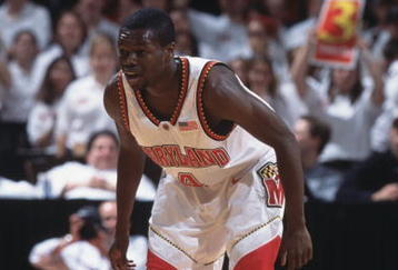 9 Jan 2002:  Guard Earl Badu #4 of the Maryland Terrapins readies to defend against the North Carolina Tarheels during the ACC Conference basketball game at Cole Field House in College Park, Maryland.  Maryland crushed North Carolina 112-79.  Mandatory Credit:  Doug Pensinger /Getty Images