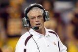 TEMPE, AZ - SEPTEMBER 15: Head coach Dennis Erickson of the Arizona State Sun Devils works on the sidelines during the game with the San Diego State Aztecs on September 15, 2007 at Sun Devil Stadium in Tempe, Arizona. Arizona State won 34-13. (Photo by Stephen Dunn/Getty Images) 
