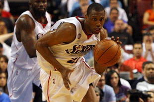 PHILADELPHIA - APRIL 26: Thaddeus Young #21 of the Philadelphia 76ers controls the ball against the Orlando Magic during Game Four of the Eastern Conference Quarterfinals during the 2009 NBA Playoffs at the Wachovia Center on April 26, 2009 in Philadelphia, Pennsylvania. NOTE TO USER: User expressly acknowledges and agrees that, by downloading and/or using this Photograph, user is consenting to the terms and conditions of the Getty Images License Agreement. (Photo by Jim McIsaac/Getty Images)