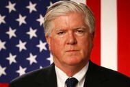 WOODRIDGE, IL - AUGUST 19:  General Manager Brian Burke poses for a portrait during the USA Olympic Men's Ice Hockey Orientation Camp on August 19, 2009 at Seven Bridges Ice Arena in Woodridge, Illinois.  (Photo by Jamie Squire/Getty Images)