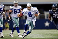 ARLINGTON, TX - NOVEMBER 01:  Quarterback Tony Romo #9 of the Dallas Cowboys at Cowboys Stadium on November 1, 2009 in Arlington, Texas.  (Photo by Ronald Martinez/Getty Images)