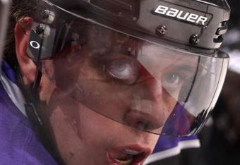 GLENDALE, AZ - NOVEMBER 02:  Anze Kopitar #11 of the Los Angeles Kings watches from the bench during the NHL game against the Phoenix Coyotes at Jobing.com Arena on November 2, 2009 in Glendale, Arizona.  The Kings defeated the Coyotes 5-3.  (Photo by Christian Petersen/Getty Images)
