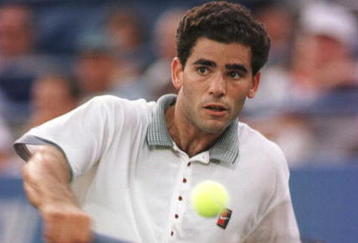 5 Sep 1996: Pete Sampras of the USA returns to Alex Corretja of Spain during the US Open in Flushing Meadows, New York.