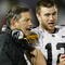 STATE COLLEGE, PA - SEPTEMBER 26:  Head coach Kirk Ferentz of the Iowa Hawkeyes talks with Ricky Stanzi #12 while playing the Penn State Nittnay Lions  on September 26, 2009 at Beaver Stadium in State College, Pennsylvania. Iowa won the game 21-10. (Photo by Gregory Shamus/Getty Images)