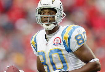 KANSAS CITY, MO - OCTOBER 25:  Malcom Floyd #80 of the San Diego Chargers carries the ball during the game against the Kansas City Chiefs on October 25, 2009 at Arrowhead Stadium in Kansas City, Missouri. (Photo by Jamie Squire/Getty Images)