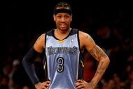 LOS ANGELES, CA - NOVEMBER 06: Allen Iverson #3 of the Memphis Grizzlies staands on the court in the game against the Los Angeles Lakers on November 6, 2009 at Staples Center in Los Angeles, California. The Lakers won 114-98. NOTE TO USER: User expressly acknowledges and agrees that, by downloading and/or using this Photograph, user is consenting to the terms and conditions of the Getty Images License Agreement. (Photo by Stephen Dunn/Getty Images)