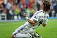 MADRID, SPAIN - SEPTEMBER 17:  Sergio Ramos of Real Madrid celebrates his opening goal during the UEFA Champions League Group H match between Real Madrid and BATE Borisov at the Santiago Bernabeu stadium on September 17, 2008 in Madrid, Spain.  (Photo by Jasper Juinen/Getty Images)