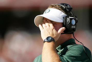 PALO ALTO, CA - NOVEMBER 07:  Oregon Ducks head coach Chip Kelly wipes his face during the first half of their game agains the the Stanford Cardinal at Stanford Stadium on November 7, 2009 in Palo Alto, California.  (Photo by Ezra Shaw/Getty Images)