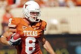 AUSTIN, TX - NOVEMBER 7:  Wide receiver Jordan Shipley #8 of the Texas Longhorns steps out of bounds to avoid a tackle against the UCF Knights on November 7, 2009 at Darrell K Royal - Texas Memorial Stadium in Austin, Texas.  Shipley broke the Texas single game receiving record in a 35-3 win. (Photo by Brian Bahr/Getty Images)