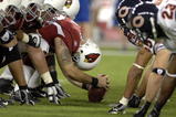 Arizona Cardinals  line up against  the Chicago Bears Oct. 16, 2006 in Phoenix.  The Bears won 24 - 23 on Monday Night Football and remained undefeated.  (Photo by Al Messerschmidt/Getty Images)