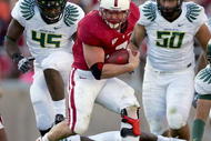 PALO ALTO, CA - NOVEMBER 07: Toby Gerhart #7 of the Stanford Cardinal runs with the ball during their game against the Oregon Ducks at Stanford Stadium on November 7, 2009 in Palo Alto, California. (Photo by Ezra Shaw/Getty Images)