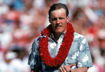 HONOLULU, HI - FEBRUARY 4:  Class of 1990 Hall of Fame inductee, Jack Lambert, attends the 1990 NFL Pro Bowl at Aloha Stadium on February 4, 1990 in Honolulu, Hawaii.  The NFC won 27-21.  linebacker Jack Lambert played for the Pittsburgh Steelers from 1974-1984.  (Photo by George Rose/Getty Images)
