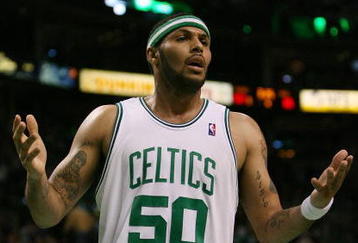 BOSTON - MAY 06:  Eddie House #50 of the Boston Celtics reacts after he is called for a foul in the second half against the Orlando Magic in Game Two of the Eastern Conference Semifinals during the 2009 NBA Playoffs at TD Banknorth Garden on May 6, 2009 in Boston, Massachusetts. The Boston Celtics defeated the Orlando Magic 112-94. NOTE TO USER: User expressly acknowledges and agrees that, by downloading and or using this photograph, User is consenting to the terms and conditions of the Getty Images License Agreement.  (Photo by Elsa/Getty Images)