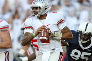 STATE COLLEGE, PA - NOVEMBER 7: Quarterback Terrelle Pryor #2 of the Ohio State Buckeyes rolls out to pass during a game against the Penn State Nittany Lions on November 7, 2009 at Beaver Stadium in State College, Pennsylvania. Ohio State won 24-7. (Photo by Hunter Martin/Getty Images)