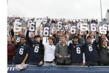 EAST HARTFORD, CT - OCTOBER 31:  Fans remember Jasper Howard, the murdered Connecticut Huskies cornerback, during a moment of silence before the game against the Rutgers Scarlet Knights on October 31, 2009 at Rentschler Field in East Hartford, Connecticut.  (Photo by Elsa/Getty Images)
