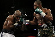 TAMPA, FLORIDA - APRIL 12:   Action between Chad Dawson (R) and  Glen Johnson during the WBC Light Heavyweight title fight on Saturday April 12, 2008 at St. Pete Times Forum, Tampa, Florida.  (Photo by John Gichigi/Getty Images)