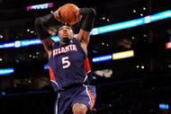 LOS ANGELES, CA - NOVEMBER 01:  Josh Smith #5 of the Atlanta Hawks dunks against the Los Angeles Lakers during the NBA basketball game at Staples Center on November 1, 2009 in Los Angeles, California. NOTE TO USER: User expressly acknowledges and agrees that, by downloading and/or using this Photograph, user is consenting to the terms and conditions of the Getty Images License Agreement.  (Photo by Kevork Djansezian/Getty Images)