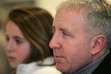 BIRMINGHAM, UNITED KINGDOM - JANUARY 25: Aston Villa Owner Randy Lerner listens to his manager speak during a press conference at Villa Park on January 25, 2007 in Birmingham, England.  (Photo by Laurence Griffiths/Getty Images)