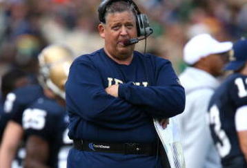 SOUTH BEND, IN - OCTOBER 03: Head coach Charlie Weis of the Notre Dame Fighting Irish watches as his team takes on the Washington Huskies on October 3, 2009 at Notre Dame Stadium in South Bend, Indiana.  Notre Dame defeated Washington 37-30 in overtime.  (Photo by Jonathan Daniel/Getty Images)