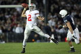 STATE COLLEGE, PA - NOVEMBER 7: Quarterback Terrelle Pryor #2 of the Ohio State Buckeyes throws pass during a game against the Penn State Nittany Lions on November 7, 2009 at Beaver Stadium in State College, Pennsylvania. Ohio State won 24-7. (Photo by Hunter Martin/Getty Images)