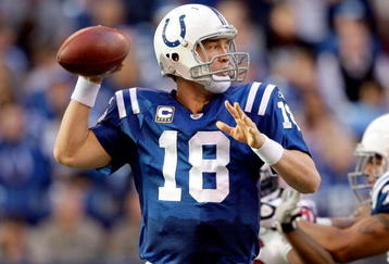 INDIANAPOLIS - NOVEMBER 08:  Peyton Manning #18 of the Indianapolis Colts passes the ball during the NFL game against the Houston Texans at Lucas Oil Stadium on November 8, 2009 in Indianapolis, Indiana.  (Photo by Andy Lyons/Getty Images)