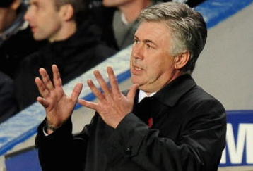 LONDON, ENGLAND - NOVEMBER 08:  Carlo Ancelotti the Chelsea manager reacts to events on the pitch during the Barclays Premier League match between Chelsea and Manchester United at Stamford Bridge on November 8, 2009 in London, England.  (Photo by Clive Mason/Getty Images)