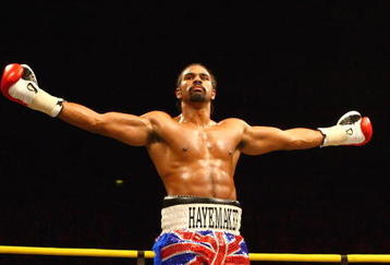 LONDON - NOVEMBER 15:  David Haye of Great Britain celebrates winning in the fifth round of the heavyweight fight against Monte Barrett of United States at the O2 Centre on November 15, 2008 in London, England.  (Photo by Paul Gilham/Getty Images)