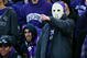 EVANSTON, IL - OCTOBER 31: A fan of the Northwestern Wildcats waers a mask on Halloween as the Wildcats take on the Penn State Nittany Lions at Ryan Field on October 31, 2009 in Evanston, Illinois. Penn State defeated Northwestern 34-13. (Photo by Jonathan Daniel/Getty Images)