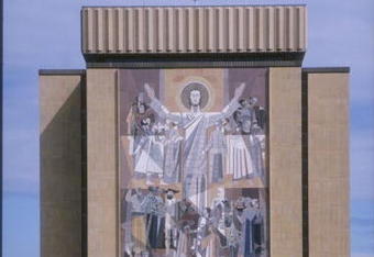 13 Aug 1997:   A view of Touchdown Jesus at newly renovated Notre Dame Stadium during Media Day in South Bend, Indiana. Mandatory Credit: Matthew Stockman  /Allsport
