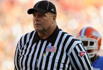 GAINESVILLE, FL - OCTOBER 17: SEC umpire Ronnie Jones watches play as the Florida Gators host the Arkansas Razorbacks October 17, 2009 at Ben Hill Griffin Stadium in Gainesville, Florida.  (Photo by Al Messerschmidt/Getty Images)
