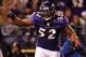 BALTIMORE - DECEMBER 14:  Ray Lewis #52 of the Baltimore Ravens reacts against the Pittsburgh Steelers on December 14, 2008 at M&T Bank Stadium in Baltimore, Maryland. The Steelers defeated the Ravens 13-9.  (Photo by Jim McIsaac/Getty Images)