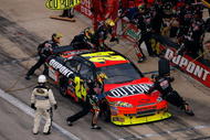 FORT WORTH, TX - NOVEMBER 08: Jeff Gordon, driver of the #24 DuPont Chevrolet, pits during the NASCAR Sprint Cup Series Dickies 500 at Texas Motor Speedway on November 8, 2009 in Fort Worth, Texas. (Photo by Chris Graythen/Getty Images)