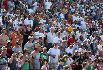 TALLADEGA, AL - APRIL 26:  Fans watch race action at the NASCAR Sprint Cup Series Aaron's 499 at Talladega Superspeedway on April 26, 2009 in Talladega, Alabama.  (Photo by Christian Petersen/Getty Images)