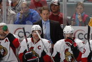 SUNRISE, FL - OCTOBER 28: Head coach Cory Clouston of the Ottawa Senators watches play during the third period of the game against the Florida Panthers on October 28, 2009 at the BankAtlantic Center in Sunrise, Florida. The Senators defeated the Panthers 4-3. (Photo by Joel Auerbach/Getty Images)