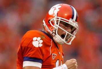 CLEMSON, SC - SEPTEMBER 26:  Kyle Parker #11 of the Clemson Tigers celebrates after his team scores a touchdown against the TCU Horned Frogs during their game at Memorial Stadium on September 26, 2009 in Clemson, South Carolina.  (Photo by Streeter Lecka/Getty Images)