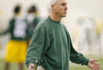 GREEN BAY, WI - MAY 5: Green Bay Packers' Ted Thompson watches practice at the first mini camp of the season at the Don Hutson Center on May 5, 2006 in Green Bay, Wisconsin. (Photo by Darren Hauck/Getty Images)