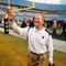 CHARLOTTE, NC - DECEMBER 27:  Head coach Bill Stewart of the West Virginia Mountaineers celebrates after a 31-30 victory over the North Carolina Tar Heels after the Meineke Car Care Bowl on December 27, 2008 at Bank of America Stadium in Charlotte, North Carolina.  (Photo by Streeter Lecka/Getty Images)