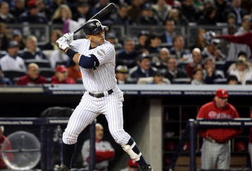 NEW YORK - NOVEMBER 04:  Alex Rodriguez #13 of the New York Yankees bats against the Philadelphia Phillies in Game Six of the 2009 MLB World Series at Yankee Stadium on November 4, 2009 in the Bronx borough of New York City. The Yankees won 7-3 to win the Series 4 games to 2.  (Photo by Jed Jacobsohn/Getty Images)