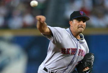 ATLANTA - APRIL 8:  Victor Zambrano #38 of the New York Mets throws a pitch during the game against the Atlanta Braves at Turner Field on April 8, 2005 in Atlanta, Georgia. The Braves defeated the Mets 3-1.  (Photo by Matthew Stockman/Getty Images)