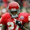 KANSAS CITY, MO - OCTOBER 11:  Running back Larry Johnson #27 of the Kansas City Chiefs walks off the field during the game against the Dallas Cowboys on October 11, 2009 at Arrowhead Stadium in Kansas City, Missouri.  (Photo by Jamie Squire/Getty Images)