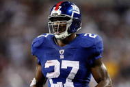 ARLINGTON, TX - SEPTEMBER 20:  Running back Brandon Jacobs #27  of the New York Giants at Cowboys Stadium on September 20, 2009 in Arlington, Texas.  (Photo by Ronald Martinez/Getty Images)