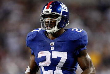 ARLINGTON, TX - SEPTEMBER 20:  Running back Brandon Jacobs #27  of the New York Giants at Cowboys Stadium on September 20, 2009 in Arlington, Texas.  (Photo by Ronald Martinez/Getty Images)