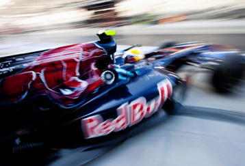 ABU DHABI, UNITED ARAB EMIRATES - NOVEMBER 01:  Sebastien Buemi of Switzerland and Scuderia Toro Rosso exits his garage as he prepares to drive during the Abu Dhabi Formula One Grand Prix at the Yas Marina Circuit on November 1, 2009 in Abu Dhabi, United Arab Emirates.  (Photo by Peter Fox/Getty Images)