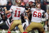 HOUSTON - OCTOBER 25:  Quarterback Alex Hill #11 of the San Francisco 49ers throws down-field against the Houston Texans at Reliant Stadium on October 25, 2009 in Houston, Texas.  (Photo by Bob Levey/Getty Images)