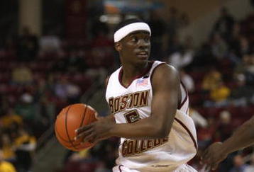 CHESTNUT HILL, MA - FEBRUARY 14: Biko Paris #5 of the Boston College Eagles looks to pass against the North Carolina State Wolfpack on February 14, 2008 at Alumni Stadium in Chestnut Hill, Massachusetts. (Photo by Elsa/Getty Images) 