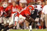 ATHENS, GA - SEPTEMBER 12:  Rennie Curran #35 of the Georgia Bulldogs against the South Carolina Gamecocks at Sanford Stadium on September 12, 2009 in Athens, Georgia.  (Photo by Kevin C. Cox/Getty Images)