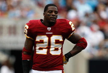 CHARLOTTE, NC - OCTOBER 11:  Clinton Portis #26 of Washington Redskins waits through a timeout on the field against the Carolina Panthers at Bank of America Stadium on October 11, 2009 in Charlotte, North Carolina.  (Photo by Streeter Lecka/Getty Images)