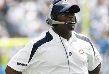 CHARLOTTE, NC - SEPTEMBER 14:  Head coach Lovie Smith of the Chicago Bears looks on during the game against the Carolina Panthers at Bank of America Stadium on September 14, 2008 in Charlotte, North Carolina. (Photo by Kevin C. Cox/Getty Images)