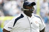 CHARLOTTE, NC - SEPTEMBER 14:  Head coach Lovie Smith of the Chicago Bears looks on during the game against the Carolina Panthers at Bank of America Stadium on September 14, 2008 in Charlotte, North Carolina. (Photo by Kevin C. Cox/Getty Images)